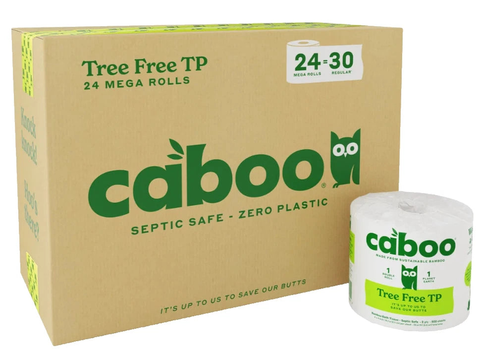 Bamboo Toilet Paper 24 Mega Rolls 2-Ply Septic Safe Tree Free 400 Sheets