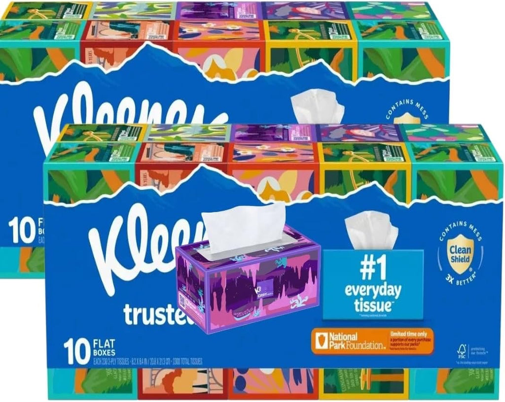 Trusted Care Facial Tissue Bulk Pack – 2-Ply, 230 Count, 10 Boxes